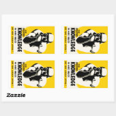Voor meer kennis rechthoekige sticker (Vel)