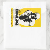 Voor meer kennis rechthoekige sticker (Tas)