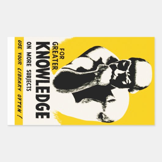 Voor meer kennis rechthoekige sticker (Voorkant)