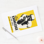 Voor meer kennis rechthoekige sticker (Envelop)