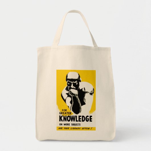 Voor meer kennis tote bag (Voorkant)