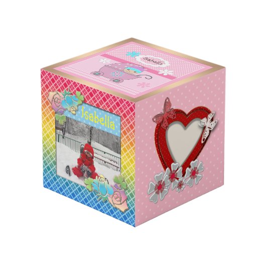 Voor meisje, je foto kubus (Voorkant hoekig)