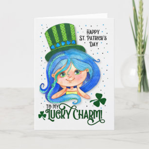 Voor meisjes St. Patrick's Day Cute Irish Lass Feestdagen Kaart