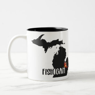 voor Michigan Fisherman Tweekleurige Koffiemok