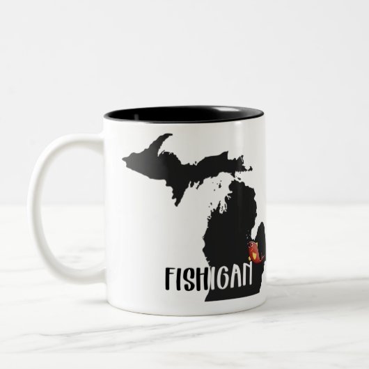 voor Michigan Fisherman Tweekleurige Koffiemok (Links)