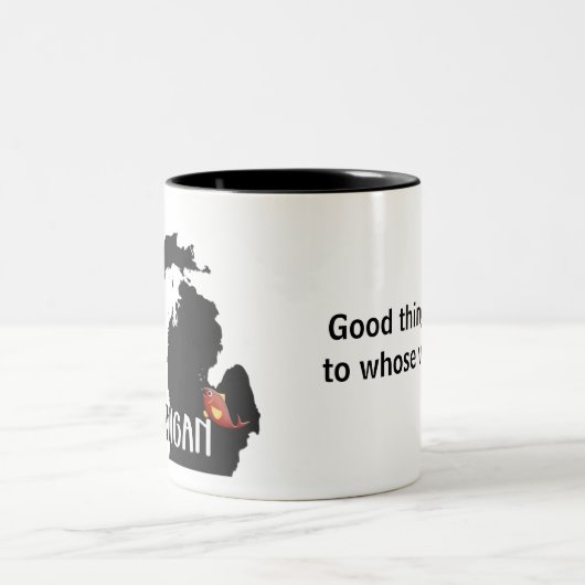 voor Michigan Fisherman Tweekleurige Koffiemok (Center)