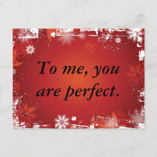 Voor mij ben je perfect. briefkaart (Voorkant)