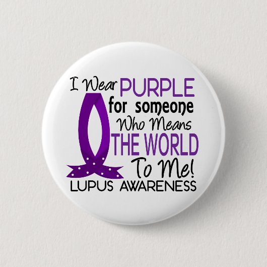 Voor mij betekent de wereld Lupus Ronde Button 5,7 Cm (Voorkant)