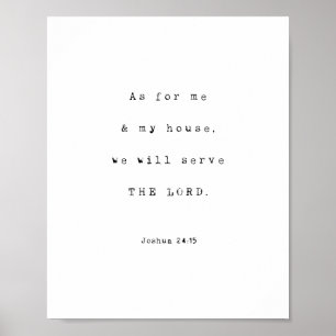 Voor mij en mijn huis, de LORD, Joshua Verse Poster