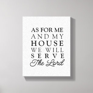 Voor mij en mijn huis Joshua 24:15 Bijbelversie Canvas Afdruk