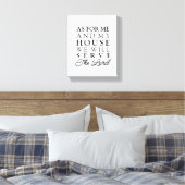 Voor mij en mijn huis Joshua 24:15 Bijbelversie Canvas Afdruk (Insitu (Slaapkamer))