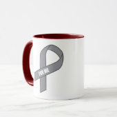 Voor mij (grijs / zilverbewustmakingslint) mok (Voorkant links)