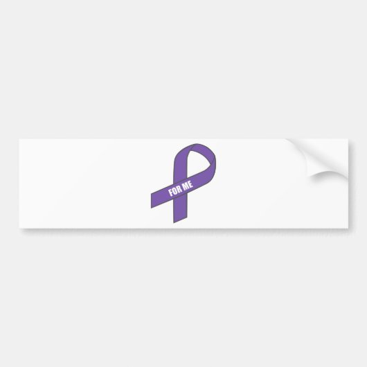 Voor mij (Paarse lint) Bumpersticker (Voorkant)