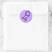 Voor mij (Paarse lint) Ronde Sticker (Tas)