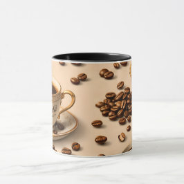 Voor mij zijn koffiebonen en een espressokopje ele mok
