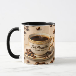 Voor mij zijn koffiebonen en een espressokopje ele mok