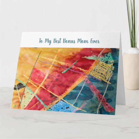 Voor mijn allerbeste bonusmoeder ooit Aquarel + wa Kaart (Voorkant)