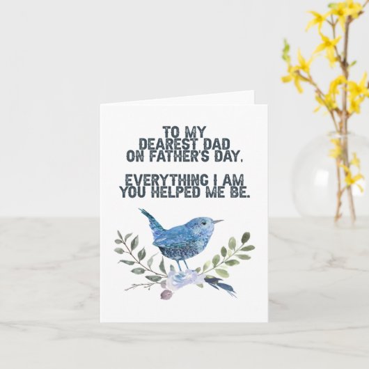 Voor mijn allerliefste papa Vaderdag vogel kaart (Gele Bloem)