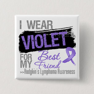 Voor mijn beste vriend: Hodgkins Lymphoma Ribbon Vierkante Button 5,1 Cm