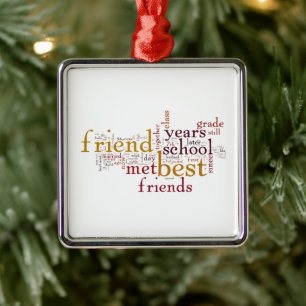 **VOOR MIJN BESTE VRIEND* METAAL ORNAMENT