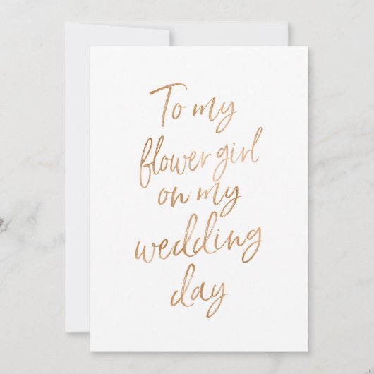 Voor mijn bloemenmeisje op mijn trouwdag kaart (Voorkant)