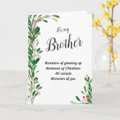 Voor mijn broederfeestdag Berry Botanische Kerstmi Kaart (Gele Bloem)