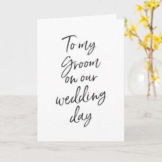 Voor mijn bruidegom op onze bruiloft | Stijlvolle  Kaart (Gele Bloem)