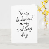 Voor mijn bruidsmeisje op mijn bruiloft | Stijlvol Kaart (Gele Bloem)