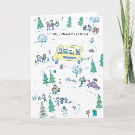 Voor Mijn Buschauffeur van de School Feestdagen Kaart (Voorkant)