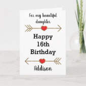 Voor mijn dochter 16e verjaardag kaart (Voorkant)