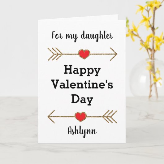 Voor mijn dochter, een gelukkige Valentijnsdag Kaart (Gele Bloem)