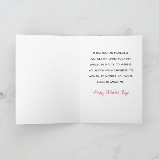 Voor mijn dochter Elegant Moederdag Kaart (Binnen)