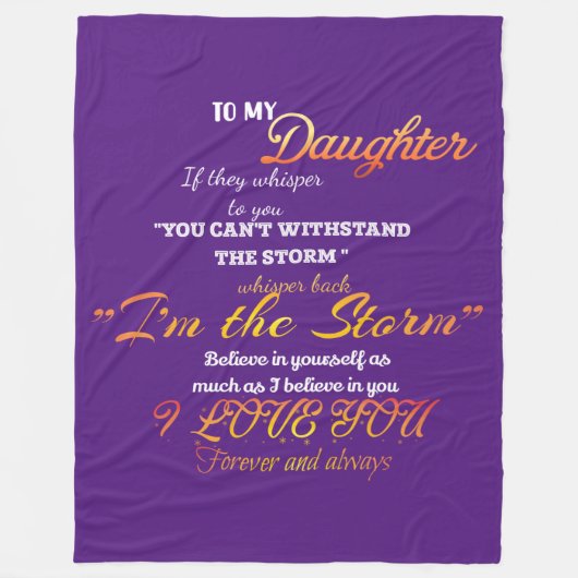 Voor mijn dochter fleece deken (Voorkant)