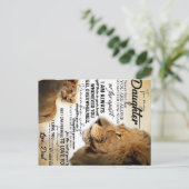 Voor mijn dochter Leeuwenfamilie-cadeau, dochter v Briefkaart (Staand voorkant)