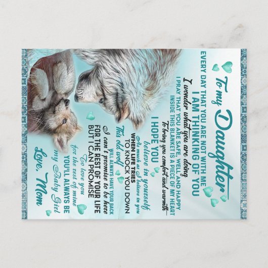 Voor mijn dochter Leeuwenfamilie-cadeau, dochter v Briefkaart (Voorkant)