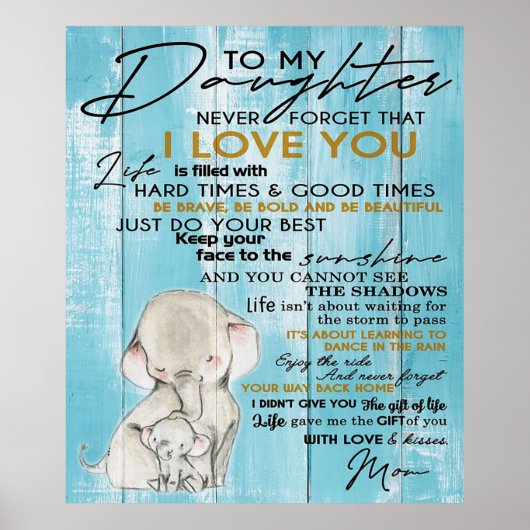 VOOR MIJN DOCHTER | LOVELY GIFT VOOR DOCHTER POSTER (Voorkant)