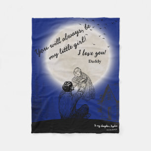 Voor mijn dochter van pappa Emotioneel maanontwerp Fleece Deken