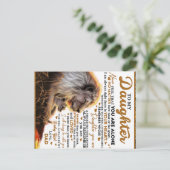 Voor mijn dochter, verjaardagscadeau dochter, baby briefkaart (Staand voorkant)