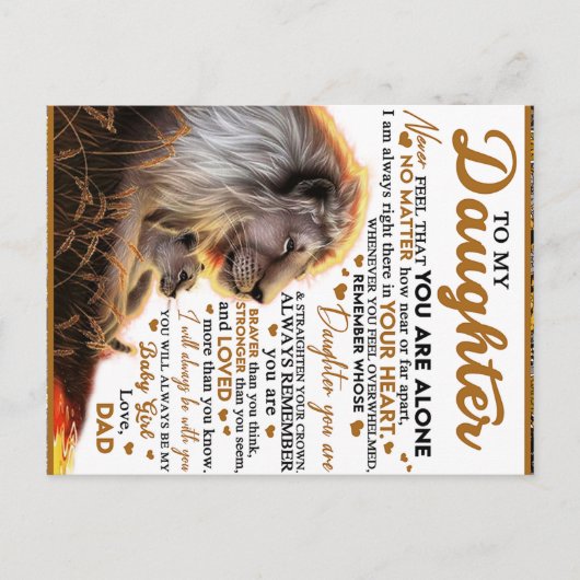 Voor mijn dochter, verjaardagscadeau dochter, baby briefkaart (Voorkant)