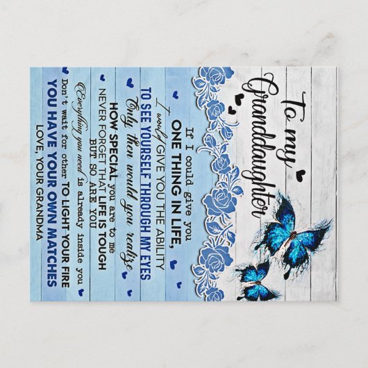 Voor mijn dochter vlindercadeau, dochter verjaarda briefkaart (Voorkant)