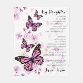 Voor mijn dochter wens ik de kracht fleece deken (Voorkant)