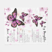 Voor mijn dochter wens ik de kracht fleece deken (Voorkant (Horizontaal))