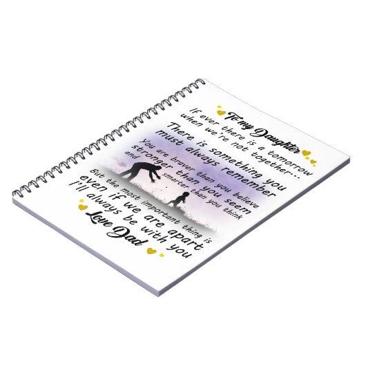 Voor mijn dochter... zal ik altijd bij zijn notitieboek (Linkerzijde)