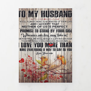 Voor mijn echtgenoot cadeau   Mooie slogan gift   Drieluik Aankondiging