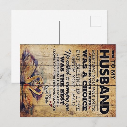 Voor mijn echtgenoot decoratie | Jubileumcadeau Aankondigingskaart (Voorkant / Achterkant)