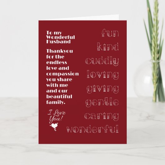 Voor mijn geweldige echtgenoot kaart (Voorkant)