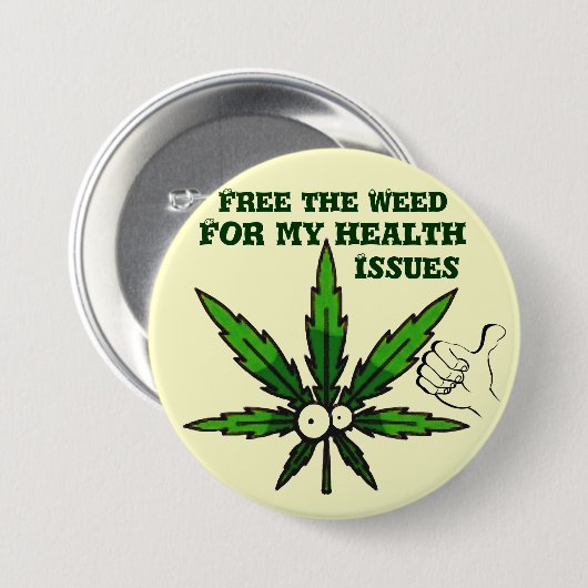 Voor mijn gezondheid._ ronde button 7,6 cm (Voorkant /achterkant)