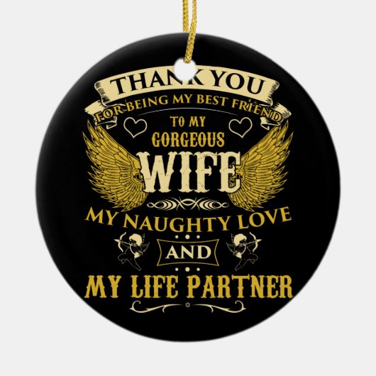 VOOR MIJN GORGEOUS WIFE KERAMISCH ORNAMENT (Voorkant)
