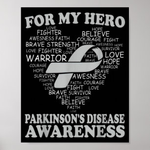 Voor mijn held Parkinson-verzamelband Lint Hij Poster