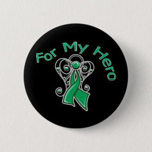 Voor mijn Hero Angel Ribbon Lever Cancer Ronde Button 5,7 Cm
